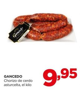 Oferta de Gancedo - Chorizo De Cerdo Asturcelta por 9,95€ en Alimerka