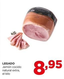 Oferta de Legado - Jamón Cocido Natural Extra por 8,95€ en Alimerka
