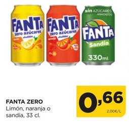 Oferta de Fanta - Zero Limón por 0,66€ en Alimerka