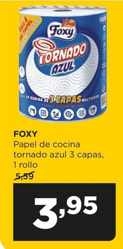 Oferta de Foxy - Papel De Cocina Tornado Azul 3 Capas por 3,95€ en Alimerka