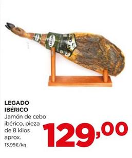 Oferta de Legado Ibérico - Jamón De Cebo Ibérico por 129€ en Alimerka
