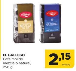 Oferta de El Gallego - Cafe Molido Mezcla  por 2,15€ en Alimerka