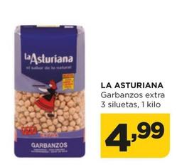 Oferta de La Asturiana - Garbanzos Extra 3 Siluetas por 4,99€ en Alimerka