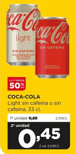 Oferta de Coca-cola - Light Sin Cafeína por 0,89€ en Alimerka