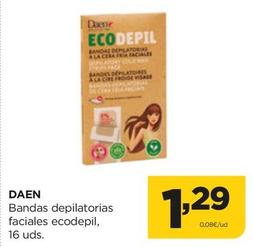Oferta de Daen - Bandas Depilatorias Faciales Ecodepil, 16 Uds. por 1,29€ en Alimerka