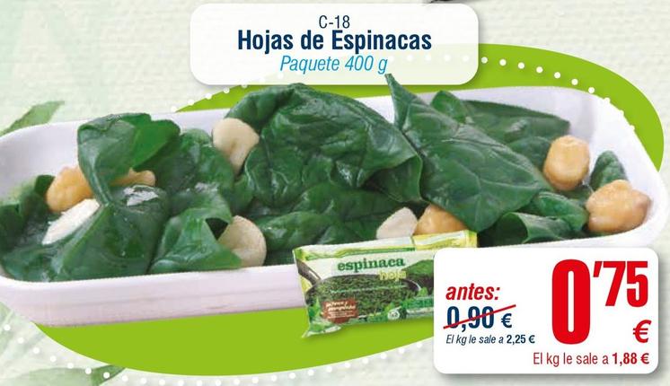 Oferta de Espinacas por 0,75€ en Abordo