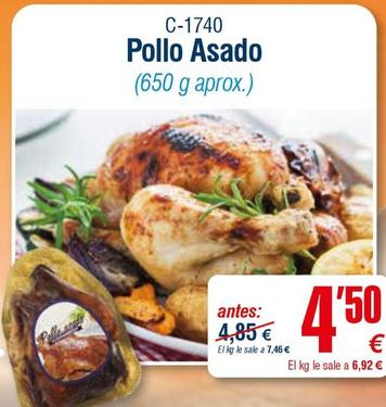 Oferta de Pollo asado por 4,5€ en Abordo
