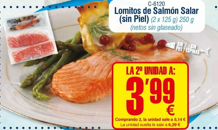 Oferta de Abordo - Lomitos De Salmón Salar (sin Piel) por 5,14€ en Abordo