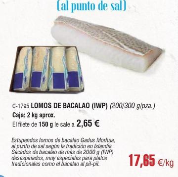 Oferta de Lomos de bacalao por 17,65€ en Abordo
