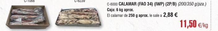 Oferta de Calamares por 11,5€ en Abordo