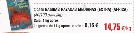 Oferta de Abordo - Gambas Rayadas Medianas por 14,75€ en Abordo