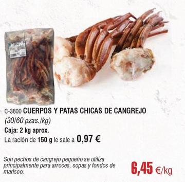 Oferta de Abordo - Cuerpos Y Patas Chicas De Cangrejo por 6,45€ en Abordo