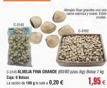 Oferta de Almejas por 1,95€ en Abordo