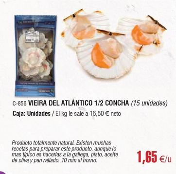 Oferta de Abordo - Vieira Del Atlántico 1/2 Concha por 1,65€ en Abordo