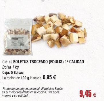Oferta de Abordo - Boletus Troceado (edulis) 1ª Calidad por 9,45€ en Abordo