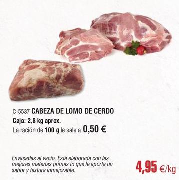 Oferta de Abordo - Cabeza De Lomo De Cerdo por 4,95€ en Abordo