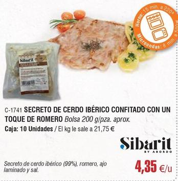 Oferta de Abordo - Secreto De Cerdo Ibérico Confitado Con Un Toque De Romero por 4,35€ en Abordo