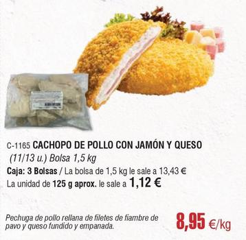 Oferta de Abordo - Cachopo De Pollo Con Jamón Y Queso por 8,95€ en Abordo
