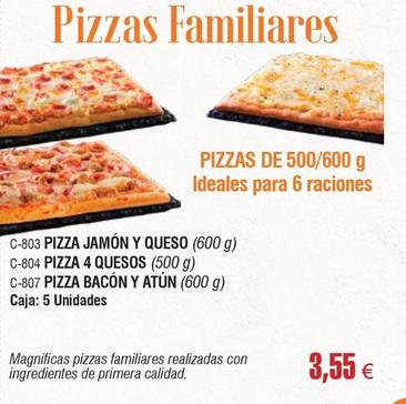 Oferta de Abordo - Pizza Jamón Y Queso por 3,55€ en Abordo