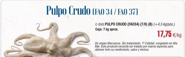 Oferta de Abordo - Pulpo Crudo por 17,75€ en Abordo
