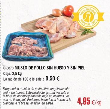 Oferta de Abordo - Muslo De Pollo Sin Hueso Y Sin Piel por 4,95€ en Abordo