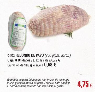 Oferta de Abordo - Redondo De Pavo por 4,75€ en Abordo