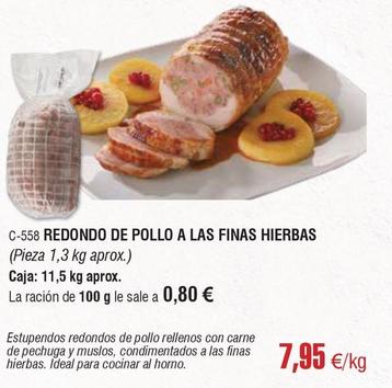 Oferta de Abordo - Redondo De Pollo A Las Finas Hierbas por 7,95€ en Abordo