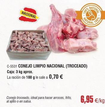 Oferta de Abordo - Conejo Limpio Nacional (troceado) por 6,95€ en Abordo
