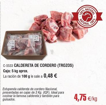 Oferta de Abordo - Caldereta De Cordero (trozos) por 4,75€ en Abordo
