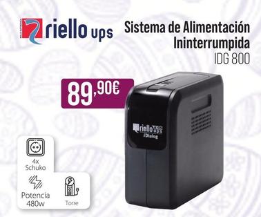 Oferta de Riello Ups Sistema De Alimentación IDG 800 por 89,9€ en MR Micro