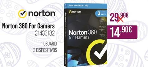 Oferta de Norton - 360 For Gamers por 14,9€ en MR Micro