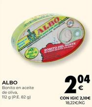 Oferta de Albo - Bonito En Aceite De Oliva por 2,04€ en CashDiplo