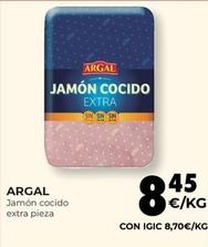 Oferta de Argal - Jamón Cocido Extra Pieza por 8,45€ en CashDiplo
