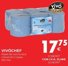 Oferta de Vivó - Papel De Cocina Azul Industrial 2 Capas por 17,75€ en CashDiplo