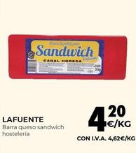 Oferta de Lafuente - Barra Queso Sandwich Hostelería por 4,2€ en CashDiplo