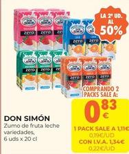 Oferta de Don Simón - Zumo De Fruta Leche por 1,11€ en CashDiplo