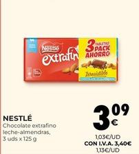 Oferta de Nestlé - Chocolate Extrafino Leche-almendras por 3,09€ en CashDiplo