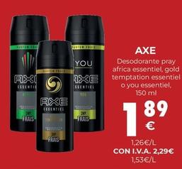 Oferta de Axe - Desodorante Pray Africa Essentiel por 2,29€ en CashDiplo