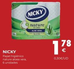 Oferta de Nicky - Papel Higiénico Nature Aloea Vera por 1,78€ en CashDiplo