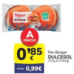 Oferta de Dulcesol - Pan Burger por 0,85€ en Supermercados Codi