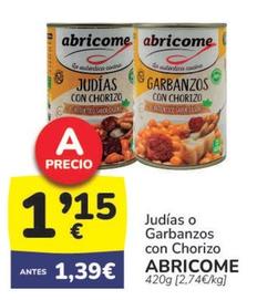 Oferta de Abricome - Judias O Garbanzos Con Chorizo por 1,15€ en Supermercados Codi
