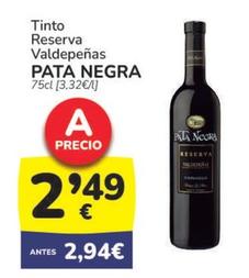 Oferta de Pata Negra - Tinto Reserva Valdepeñas por 2,49€ en Supermercados Codi