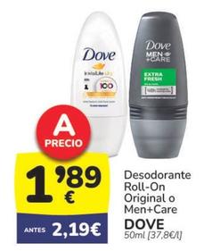Oferta de Dove - Desodorante Roll-On Original O Men+Care por 1,89€ en Supermercados Codi
