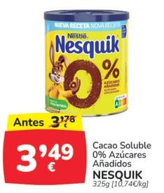 Oferta de Nesquik - Cacao Soluble 0% Azúcares por 3,49€ en Supermercados Codi