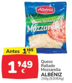 Oferta de Albeniz - Queso Rallado Mozzarel por 1,49€ en Supermercados Codi