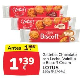 Oferta de Lotus - Galletas Chocolate Con Leche por 1,39€ en Supermercados Codi