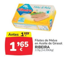 Oferta de Ribeira - Filetes De Melva En Aceite De Girasol por 1,65€ en Supermercados Codi