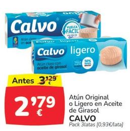 Oferta de Calvo - Atún Original O Ligero En Aceite De Girasol por 2,79€ en Supermercados Codi
