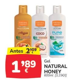 Oferta de Natural Honey - Gel por 1,89€ en Supermercados Codi
