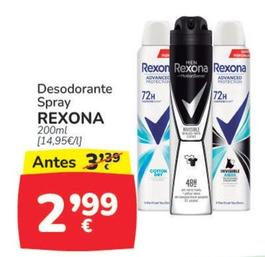 Oferta de Rexona - Desodorante Spray por 2,99€ en Supermercados Codi